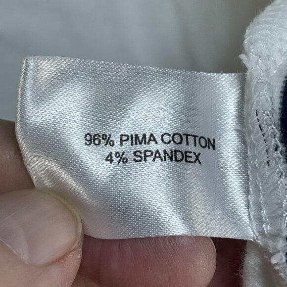 E.L.I. Sweater Womens Large White Black Stripe Cotton Blend Top Buttons Peru - Picture 6 of 7